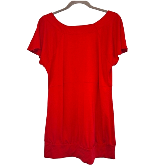 Maurices Red Flutter Sleeved Tunic Plus Size 0X - Picture 2 of 4